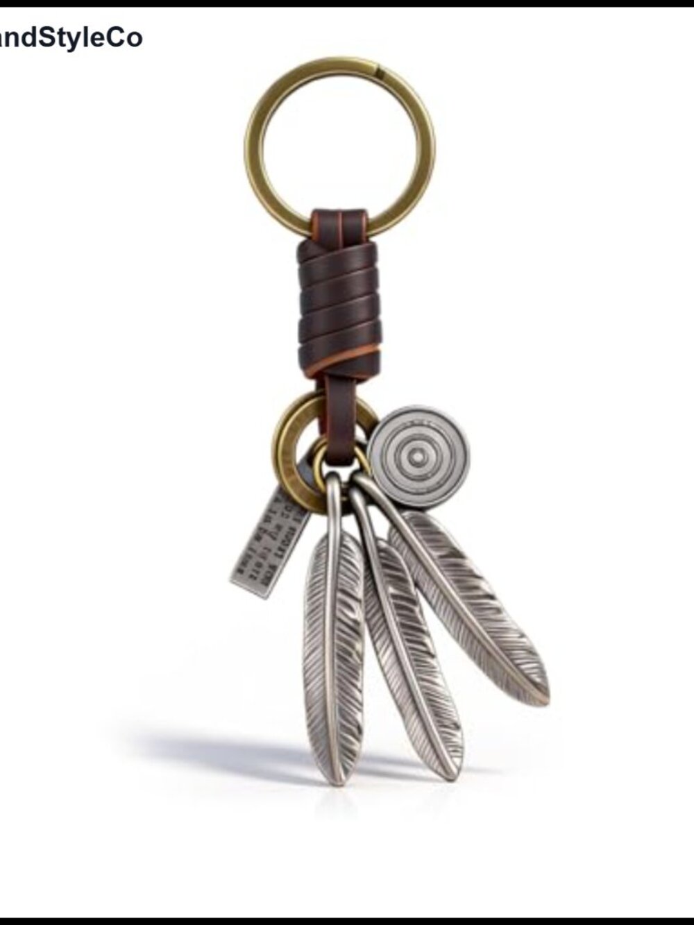 Western Turquoise Feather Keychain Bag Charm Pendant Key Ring Women